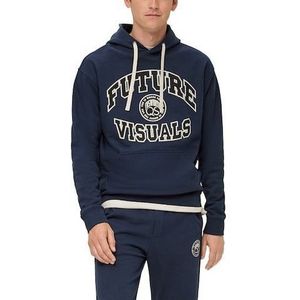 Q/S By S.Oliver Hoodie met Printopdruk Donkerblauw