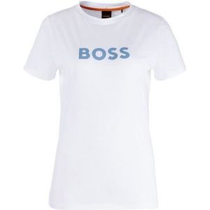 Boss Orange T-shirt C_Elogo Premium damesmode met contrasterende gekleurde boss print