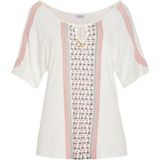 Lascana Shirt met korte mouwen met print en striklint, overhemdblouse, los en luchtig