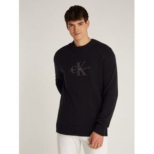 Calvin Klein Trui met ronde hals CHENILLE MONOLOGO SWEATER