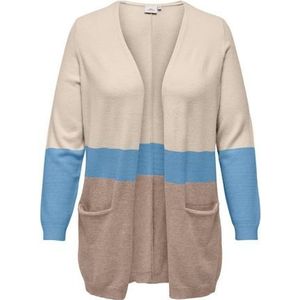 ONLY CARMAKOMA Vest CARNEW STONE L/S LONG STRIPE CARDI KNT