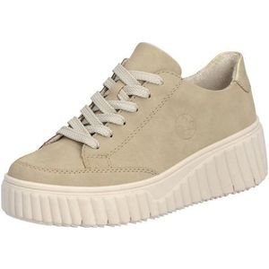 Rieker Plateausneakers , vrijetijdsschoen, lage schoen, veterschoen met zachte inlegzool