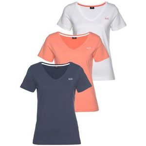 H.I.S T-shirt Essential basics heup-lange pasvorm, figuuraccentuerende snit, van 100% katoen (Set van 3)