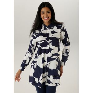Aniston SELECTED Lange blouse met aantrekkelijke patroon en oprolbare mouwen - nieuwe collectie