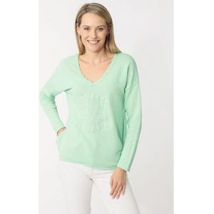 Zwillingsherz Sweatshirt met gerafelde v-hals