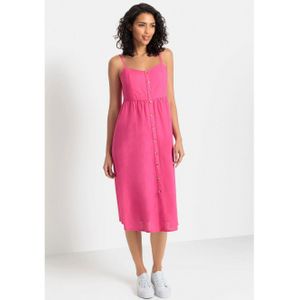 Lascana - Zomerjurk - Pink - Linnen Katoen - Mouwloos