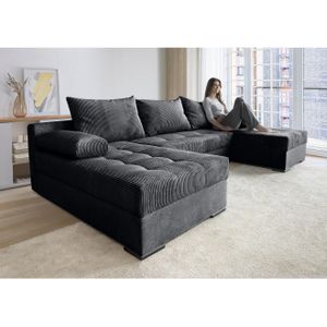 COLLECTION AB Zithoek Josy, U-vorm, slaapbank met bedlade flexibele recamière, breedte: 269cm, inclusief rugkussen, cord