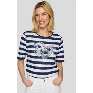 Rabe T-shirt in streepjes-look en met glitterprint