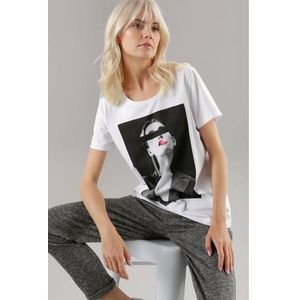 Aniston SELECTED T-shirt gegarneerd met strassteentjes