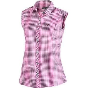 Maier Sports Functionele blouse Paloma Geruite, mouwloze blouse voor wandelen, reizen en vrije tijd