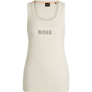 Boss Orange Tanktop C_Ematite_stonebadge met boss-borduursel van glitterstenen