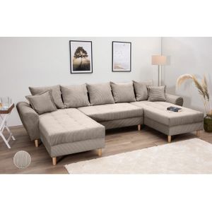 Poef - Taupe - Beige Poten - 314 x 158 x 45 cm