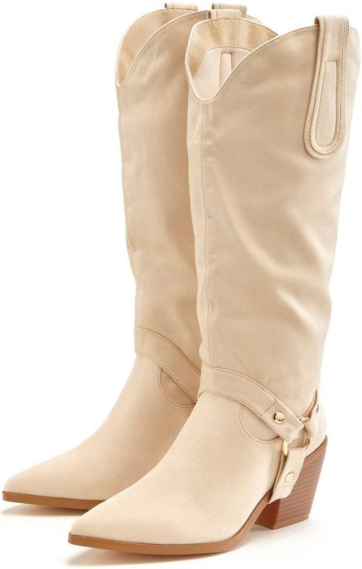 Lascana Laarsjes Cowboylaarzen, Slouchy boots met afneembare schacht, Laarzen VEGAN