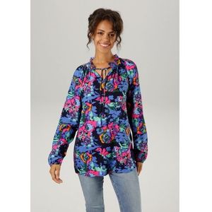 Aniston CASUAL Blouse zonder sluiting met kleurrijke, grafische bloemenprint