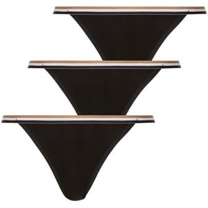 BOSS Tanga 3P STRING LACE met contrastkleurige band (3 stuks)