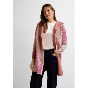 Cecil Capuchonvest Open Cosy Jacquard Cardigan In Long Form met jacquard patroon
