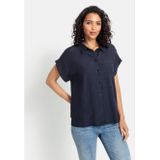 Lascana Overhemdblouse van mix van linnen met knoopsluiting, blouse met korte mouwen, linnen blouse