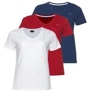 H.I.S T-shirt Essential basics figuurvolgende snit, van katoen (Set van 3)