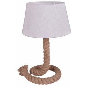 näve Tafellamp Rope Tafellamp 'Rope' excl. 1x E27 max.40 W, jutetouw ecru, scherm: wit