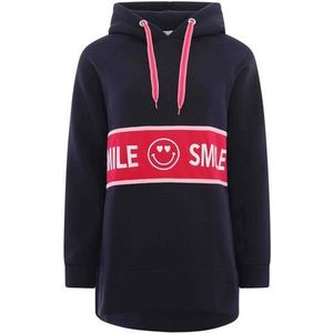 Zwillingsherz Sweatshirt met "smile"-print en neonbanden