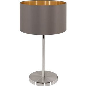 EGLO Maserlo - Tafellamp - 1 Lichts - Ø230mm. - Nikkel-Mat - Cappucino, Goud