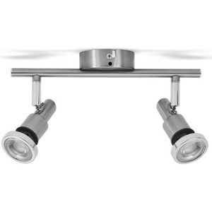 B.K.Licht Plafondspotje BK_DS1136 LED badkamer plafondlamp, incl. 2x 5W GU10 lampen, IP44 (1 stuk)