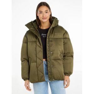 TOMMY JEANS Gewatteerde jas TJW OVR SATIN PUFFER met tommy jeans-merklabel