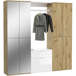 Kastonderdelen - Artisan Eik NB / Wit - Houtmateriaal - Hoogglans & Spiegelglas