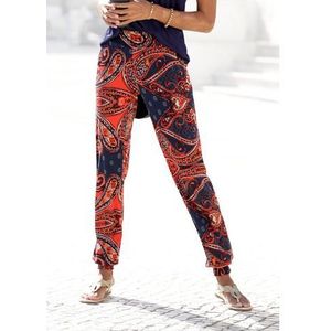 Lascana Strandbroek met paisley print en zakken, lichtgewicht jersey broek, elastisch