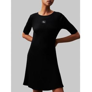 Calvin Klein Sweatjurk WOVEN LABEL SS SWEATER DRESS