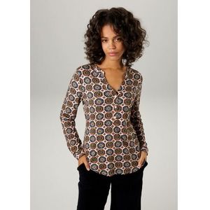 Aniston CASUAL Blouse zonder sluiting met kleurharmonieuze retro-print