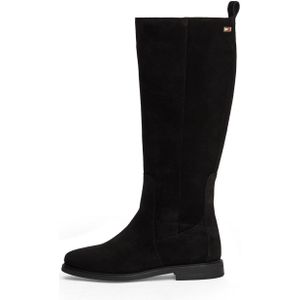 Tommy Hilfiger - FLAG SUEDE LONG BOOT - Laarzen - Zwart - Suède
