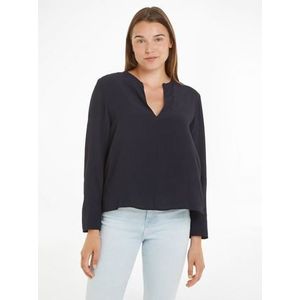 Tommy Hilfiger Blouse met lange mouwen VISCOSE CREPE V-NECK BLOUSE