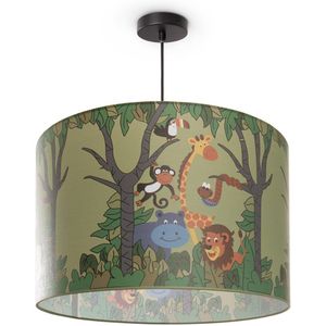 Paco Home Hanglamp Diamond 638 Kinderlamp plafondlamp LED kinderkamer jungle dieren-motief E27