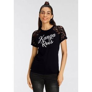 KangaROOS Kanten shirt met raglanmouwen en merkopschrift