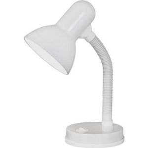 EGLO Tafellamp Basic wit/ ø12,5 x h30 cm / tuimelschakelaar - draaibaar - flexibele hals