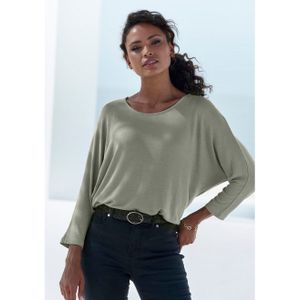 Bikini - Effen - Jersey - Ronde Hals - Driekwart Mouw - Losse Pasvorm