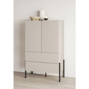 INOSIGN Waskast Mertzon, breedte 90 cm, moderne greeploze kledingkast Multifunctionele kast, draaideurkast met 2 lades, 2 deuren, metalen voeten