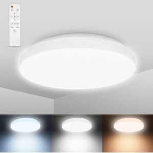 B.K.Licht Led-plafondlamp BK_DL1526 CCT-LED badkamer plafondlamp, badkamerverlichting met afstandsbediening (1 stuk)