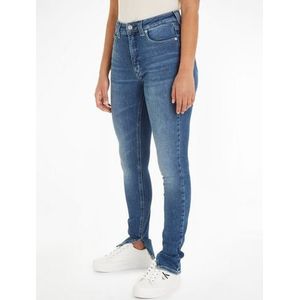 Calvin Klein Skinny fit jeans HIGH RISE SUPER SKINNY ANKLE met calvin klein jeans leren badge op de achterkant van de tailleband