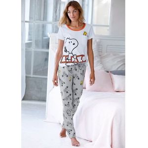 Peanuts Pyjama met snoopy- en woodstock-print (2-delig)