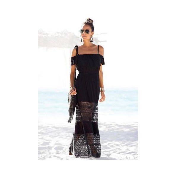 Mode Jurken Kanten jurken Romeo & Juliet Couture Kanten jurk zwart-nude volledige print elegant 