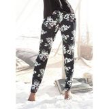 Lascana Strandbroek met tropische print en zakken, jersey broek, zomerbroek