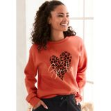 Lascana Sweatshirt Lounge shirt met hart-leo-print, loungewear