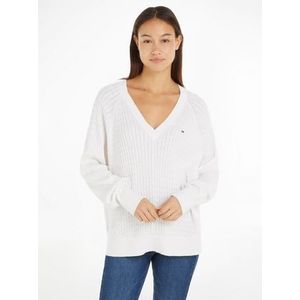 Tommy Hilfiger Curve Trui met V-hals CRV CO CABLE V-NK SWEATER