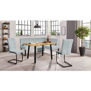 Home affaire Eethoek Oliver Hoekbank met golfvering in de zitting, tafel massief eiken (set, 4-delig)