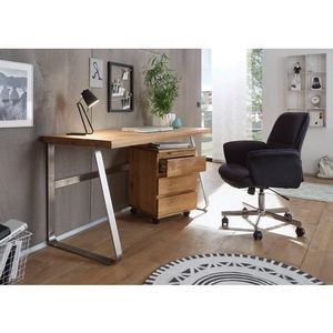 MCA furniture Bureau Beno 140 cm breedte met frame in edelstaal-look