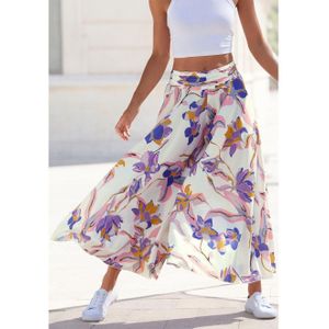 Lascana Broekrok met all-over bloemenprint, culotte stijl, extra wijde pijpen