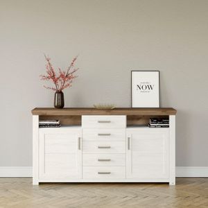 set one by Musterring Dressoir York Type 55, met veel opbergruimte, in landhuisstijl, B 184 x H 95 cm