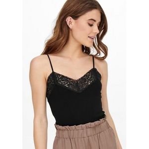 Only Top met spaghettibandjes ONLTILDE RIB LACE SINGLET